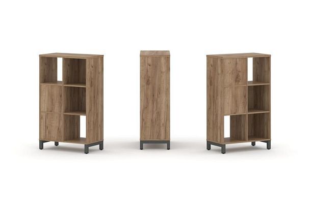 Стайл Проджект Набор стеллажа 2-х сторон., 3 яр. SN.NSD-321 Дуб Табак/Металл Антрацит 754*400*1248 - Вид 1