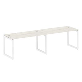 Metal System Quattro Р. ст. на 2 раб. места на О-образном м/к 50БО.СМ-2.3 Дуб наварра/Белый металл 2800*720*750 - Фото предпросмотра