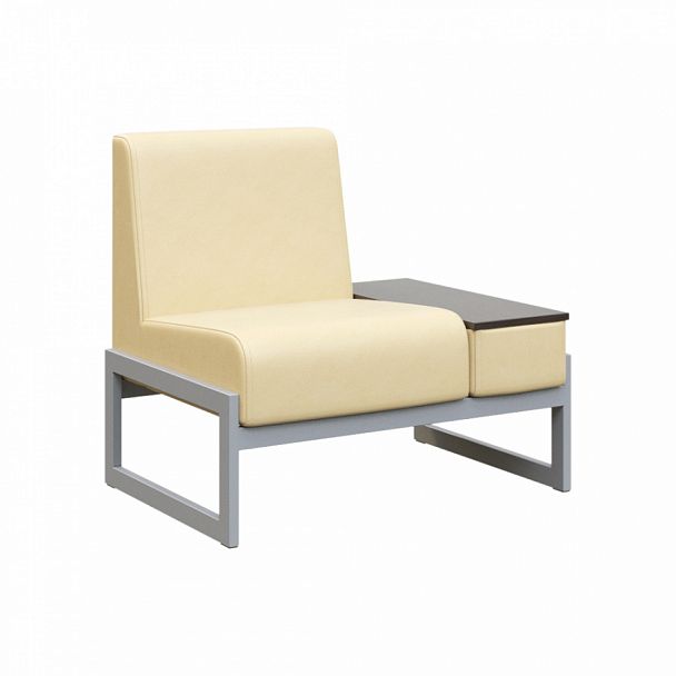 Диван одноместный со столиком универсальный "MODULE" MD.D1-ST1 Серый+бежевый - Вид 1