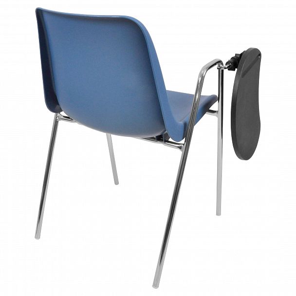 Стул Vicenza (4 ножки с подлокотниками + столик TLT), Каркас хром, синий - Вид 2