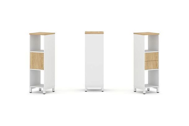 Стайл Проджект Набор стеллажа 1 сторон., 3 яр. SN.NS-311 Белый/Тиквуд Светлый/Металл Белый 387*400*1 - Вид 1