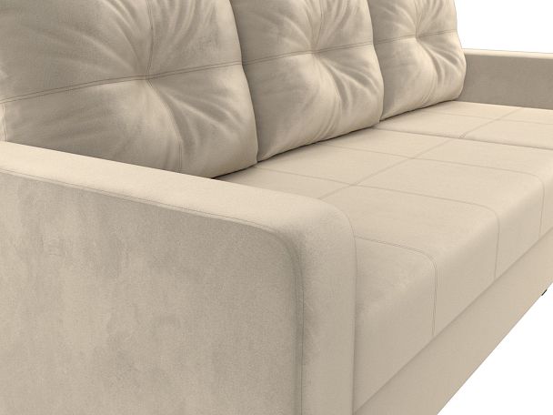 Диван угловой Ливерпуль Лайт правый угол Микровельвет бежевый - Вид 4