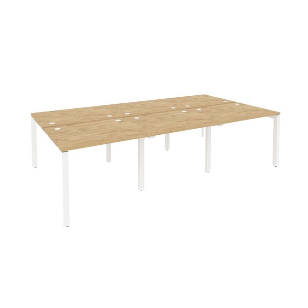 Onix Рабочая станция на П-образном м/к O.MP-D.RS-6.1.8 Тиквуд светлый/Белый металл 2940*1635*750 - Вид 1