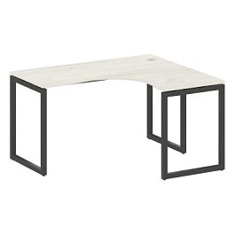 Metal System Quattro Стол криволинейный правый на О-образном м/к 40БО.СА-3 (R) Дуб наварра/Антрацит металл 1400*1200*750 - Фото предпросмотра