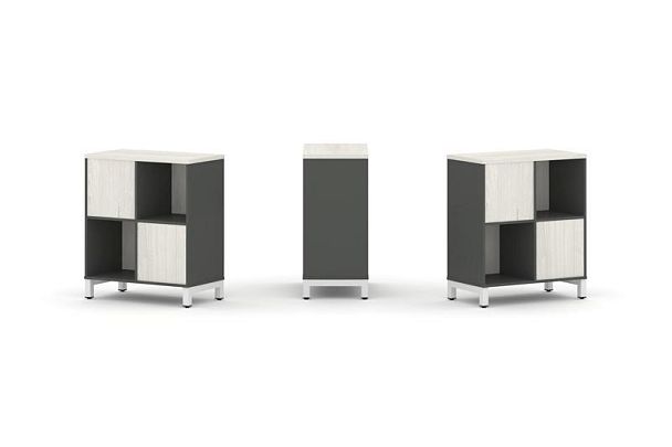 Style Project Набор стеллажа 2-х сторон., 2 яр. SN.NSD-221 Антрацит/Дуб Наварра/Металл Белый 754*400 - Вид 1