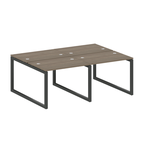 Metal System Quattro Р. ст. на 4 раб. места на О-образном м/к 50БО.СМ-4.1 Вяз/Антрацит металл 2000*1475*750 - Вид 1