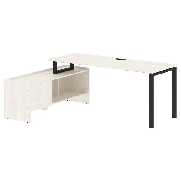 Стол с тумбой EUCT 19614 Ясень Траун/Черный 1960х1400х750 EDIS - Вид 1