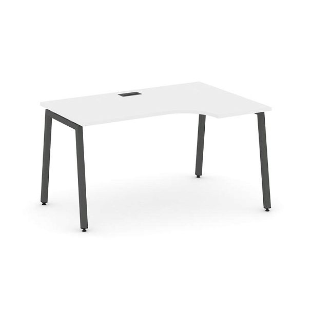 Стайл Проджект Стол рабочий эргоном. SN-4A.SPA-011(R) Белый/Металл Антрацит 1380*700/980*750 - Вид 1