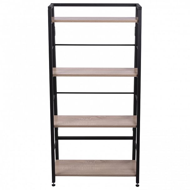 Стеллаж BRABIX "Smart SH-007", 605х295х1193 мм, ЛОФТ, трапеция, складной, металл/ЛДСП дуб, каркас черный, 641872 - Вид 3