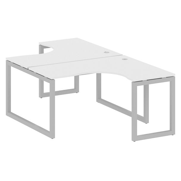 Metal System Quattro Р. ст. криволинейная на О-образном м/к 50БО.РАС-СА-2.3 Белый/Серый металл 1400*2435*750 - Вид 1