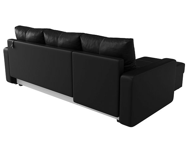 Диван угловой Ливерпуль Лайт левый угол Экокожа черный - Вид 6