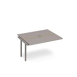 Секция стола для переговоров с кабель-каналом METAL Time metal ТМ М1 154-1 вяз либерти (корпус, столешница, топ) / мокко премиум (фасад) - Фото предпросмотра