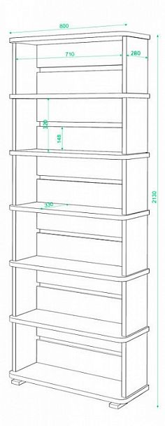 Стеллаж Домино СБ-25/6 Венге/Карамель - Вид 3