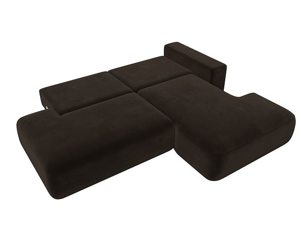 Диван угловой Лига-036 Модерн правый угол Микровельвет коричневый - Вид 4