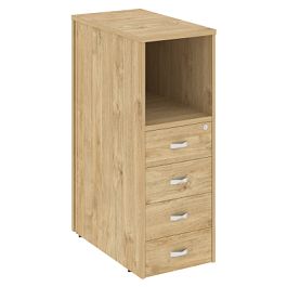 Onix Тумба 4 ящика завершающая, левая O.R-TV-4 (L) Тиквуд светлый 436*767*1185 - Фото предпросмотра