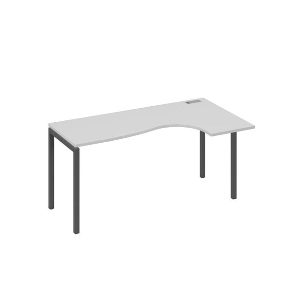 Стол эргономичный правый "Классика" на металлокаркасе DUE A4 А4 Б2 036 БП серый / металлокаркас антрацит - Вид 1