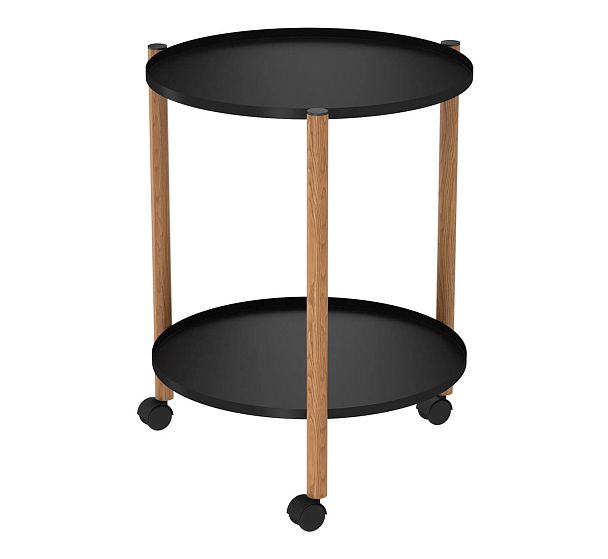 Сервировочный столик Sheffilton SHT-CT62 черный муар/светлый орех - Вид 5