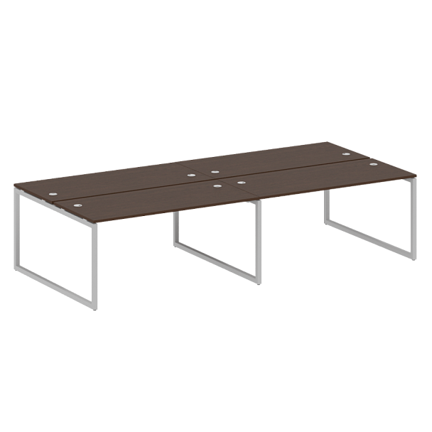Metal System Quattro Р. ст. на 4 раб. места на О-образном м/к 40БО.СМ-4.4 Венге/Серый металл 3200*1475*750 - Вид 1