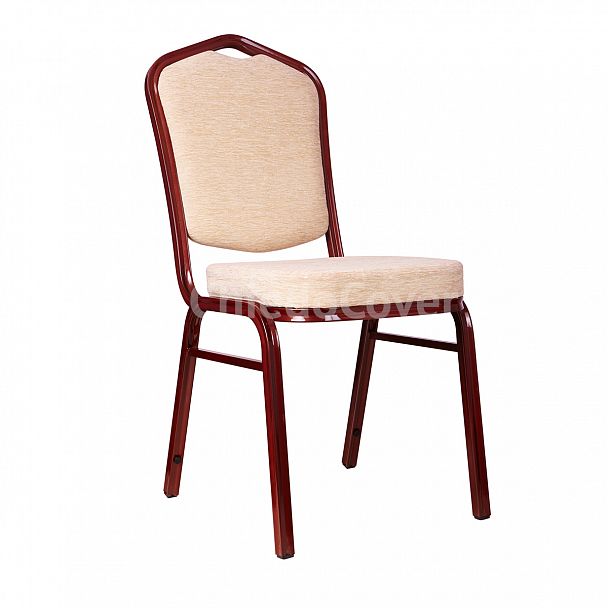 Стул Хит 25мм - красное дерево, шенилл бежевый, стопируемый - Вид 2