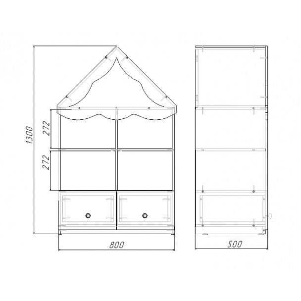 Стеллаж "Кукольный домик" ГОРОД - Вид 2