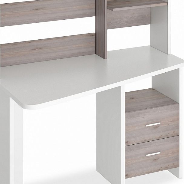 Стол компьютерный Домино Лайт СКЛ-Трап120+НКЛ-120 Белый/Нельсон левый - Вид 2