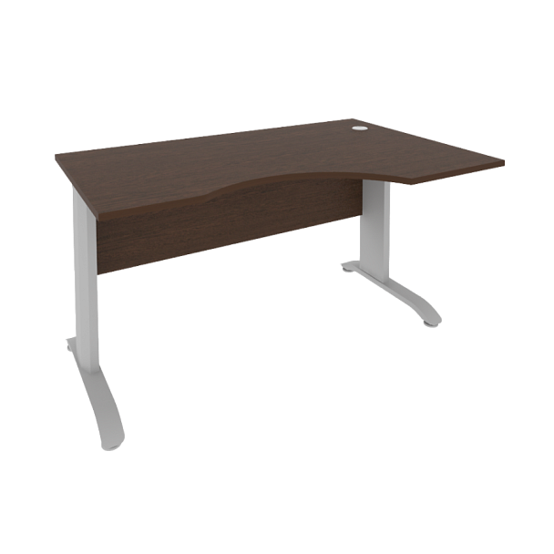 Riva Metal-L Стол криволинейный правый ПЛ.СА-2 (R) Венге/Тёмно-серый металл 1400*900*750 - Вид 1