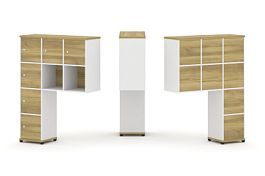 Concept Надставка высокая CN.ONV-009 Дуб Винченцо/Белый Бриллиант/Металл Черный 1099*350*1486 - Фото предпросмотра