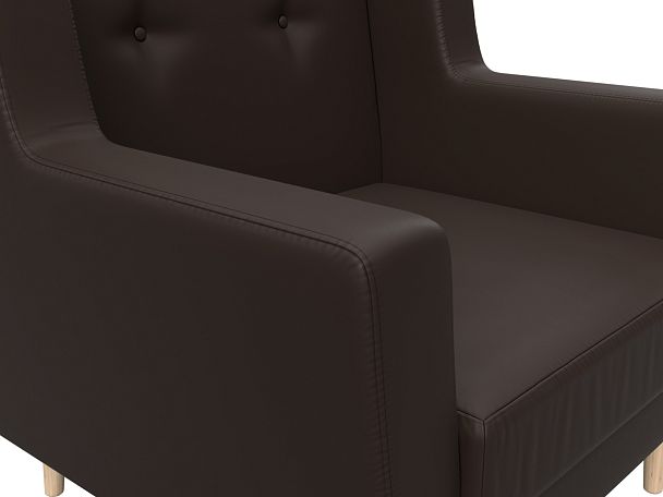 Кресло Брайтон (полностью экокожа коричневая) - Вид 4