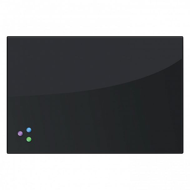 Доска магнитно-маркерная стеклянная 60х90 см, 3 магнита, ЧЕРНАЯ, BRAUBERG, 236748 - Вид 3