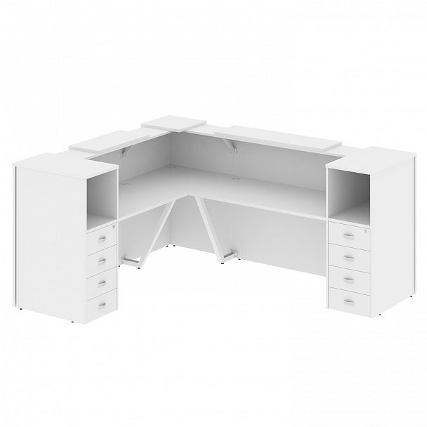 Ресепшн Г-образный "Onix" O.R-K-29 белый бриллиант - Вид 1