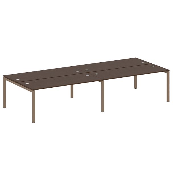 Metal System Quattro Р. ст. на 4 раб. места на П-образном м/к 50БП.СМ-4.5 Венге/Мокко металл 3600*1475*750 - Вид 1