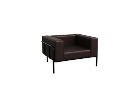 Flex Диван одноместный FLX-1 Latte Lux 405/Металл Черный 1100 *915*690 - Фото предпросмотра
