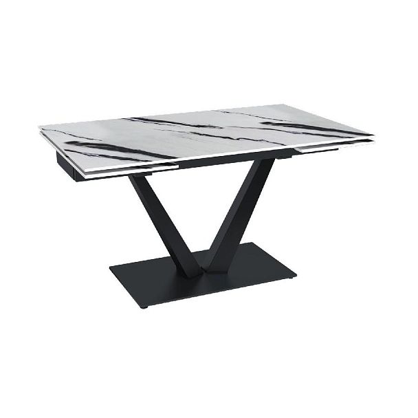 Стол раскладной Malibu (140+40+40), керамика глянцевая Panda White - Вид 1