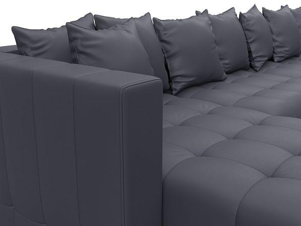 Диван П-образный Лига-052 НПБ МегаЛонг Экокожа серый - Вид 4