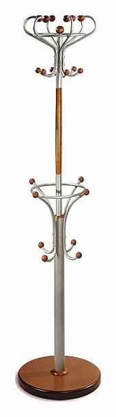 Вешалка-стойка Декарт Д-4 средне-коричневый/металлик - Вид 1