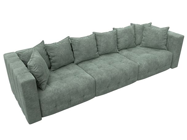 Диван прямой Лига-052 НПБ Лонг Велюр зеленый - Вид 6