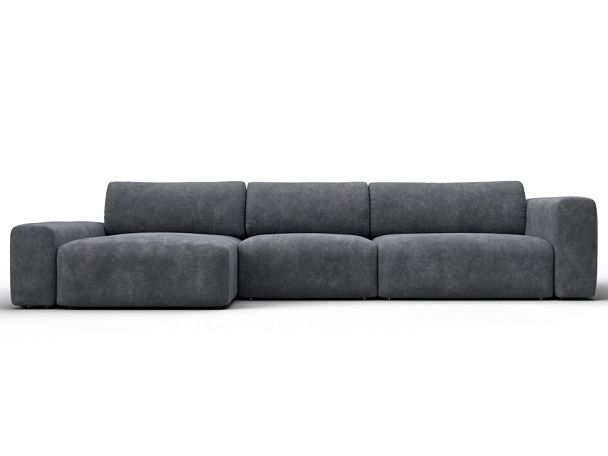 Диван угловой Лига-066 НПБ Лонг угол левый Велюр серый - Вид 2