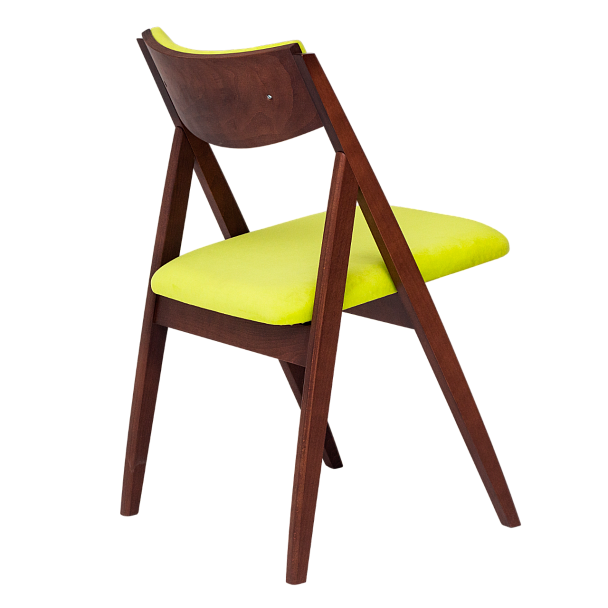 Стул раскладной Clack,  мягкая спинка, велюр Teddy 932, каркас бук морилка старинный орех - Вид 4