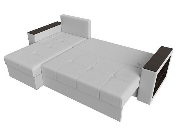 Диван угловой Дубай Лайт угол левый (полностью экокожа белая) - Вид 9