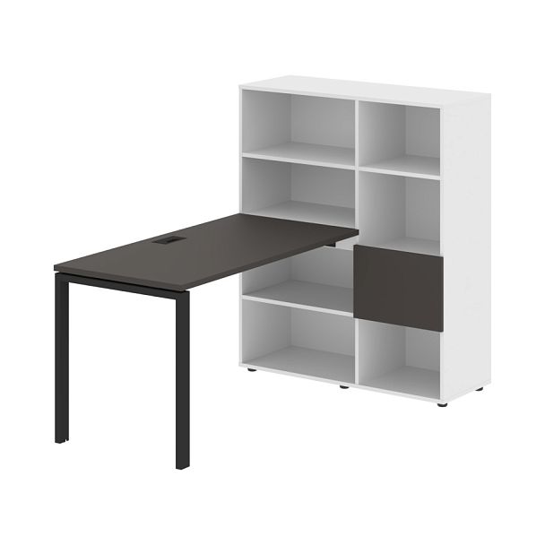 Стол-стеллаж EURST 1113 Мокко/Черный/Белый 1790х1120х1355 EDIS - Вид 1