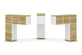 Concept Надставка низкая CN.DNN-006 Дуб Винченцо/Белый Бриллиант/Металл Белый 1099*365*1130 - Фото предпросмотра