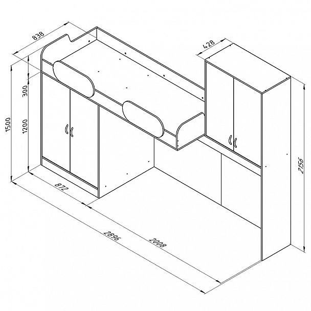 Верхняя кровать "Дельта-18.04" - Вид 3