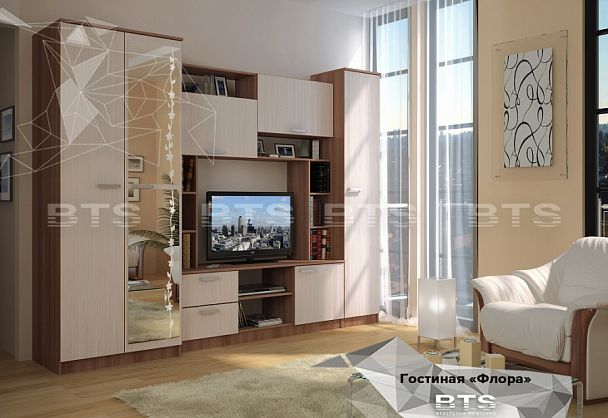 Гостиная "Флора" (2700х2100х540) ясень шимо/дуб атланта - Вид 1