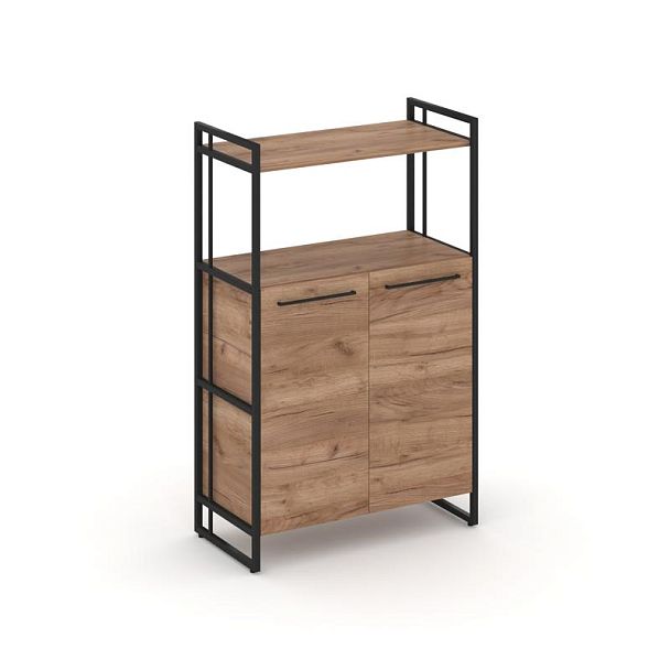 Rift Шкаф 3 ниши широкий RF.SS-32 Дуб Табак/Металл Черный 798*396*1286 - Вид 1