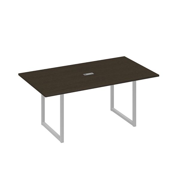 Стол 180 с опорами QUATTRO переговорный A4 А4 Б4 122 БП венге / металлокаркас серый - Вид 1