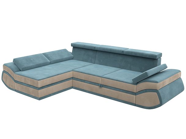 Диван угловой Лига-032 левый угол Велюр бирюзовый - Вид 9