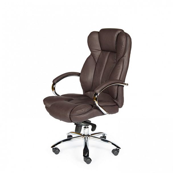 Кресло Верса / (brown) сталь + хром / темно-коричневая экокожа - Вид 2