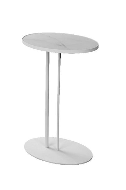 Журнальный столик Stone овальный 015, белый (арт. 015 А015.2 D01) - Вид 2