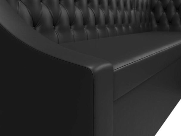Кухонный угловой диван Мерлин правый (полностью экокожа черная) - Вид 4