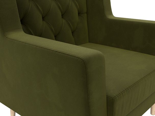Кресло Брайтон Люкс (полностью микровельвет зеленый) - Вид 4